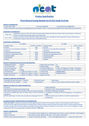 
                  
                    N'eat Blueberries & Chia Seeds Natural Energy Bars (16x45g)
                  
                